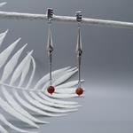  Pendientes largos elegantes  con piedra 