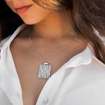 Colgante étnico con diseño piel de cebra en Plata de Ley / Mizril