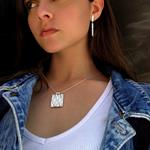 Pendientes largos en plata de ley con textura Cebra /Mizril