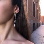 Pendientes Largos de  Diseño en Plata de ley y piedra natural. Comprar Online / Mizril