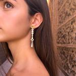 Pendientes Largos de  Diseño en Plata de ley y piedra natural. Comprar Online / Mizril