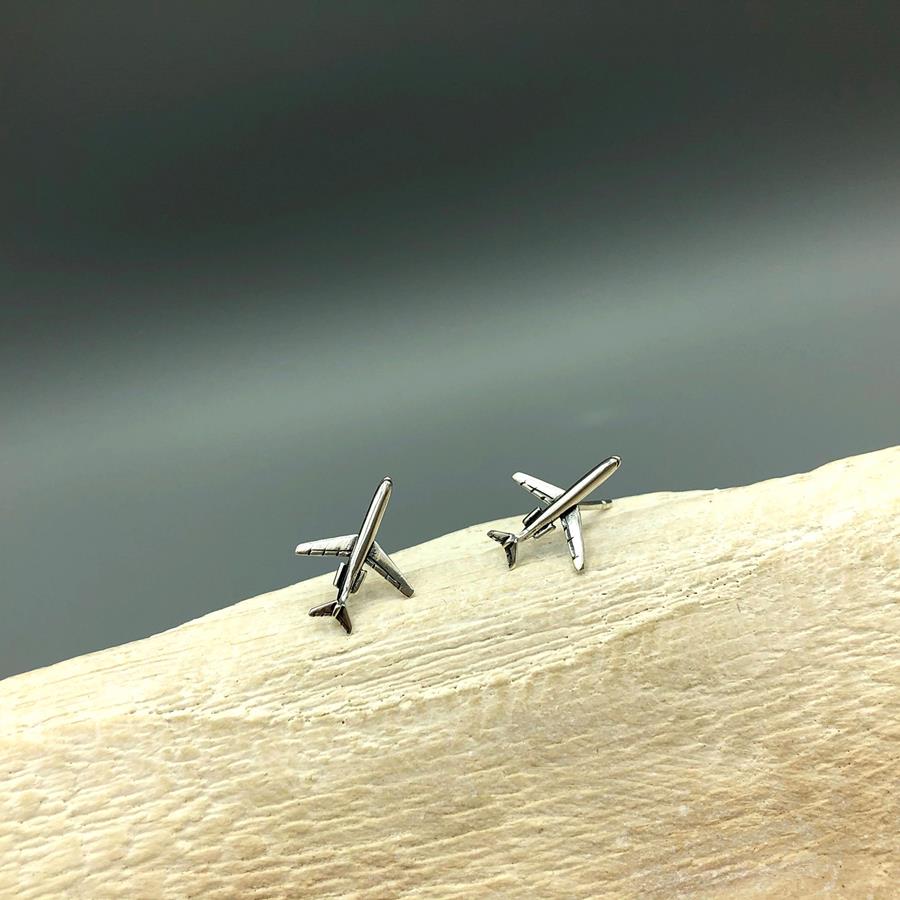 Pendientes de aviones en Plata de ley/ Mizril
